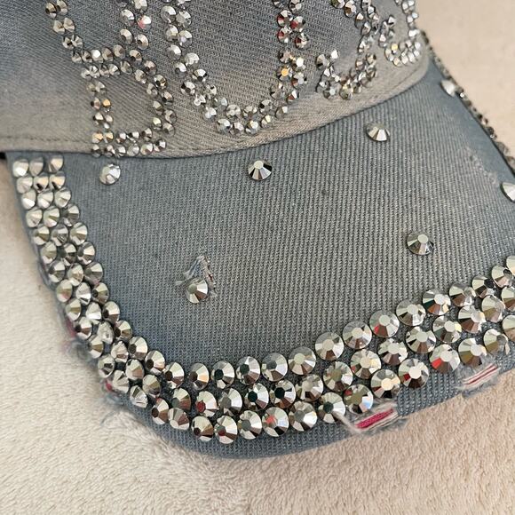 CG NEW YORK Womens BOSS Cap Golf Hat Sports Outdoor Rhinestone Cotton Blue NWT - Picture 3 of 9